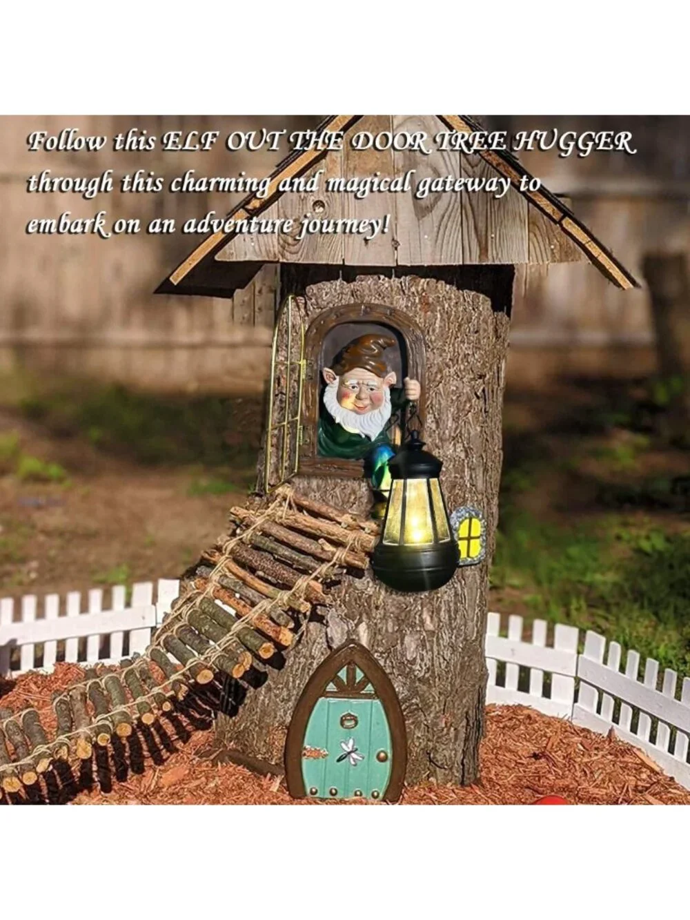 Whimsical Solar Lantern Gnome Statues - Outdoor Fairy Garden Decor & Halloween